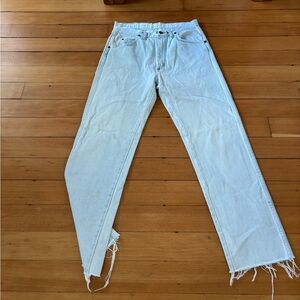 Gorgeous gorgeous light indigo vintage Wranglers so soft and worn made in USA